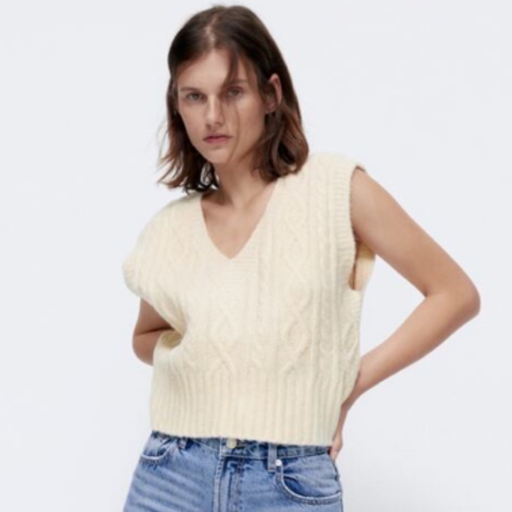 Zara cable knit vest
